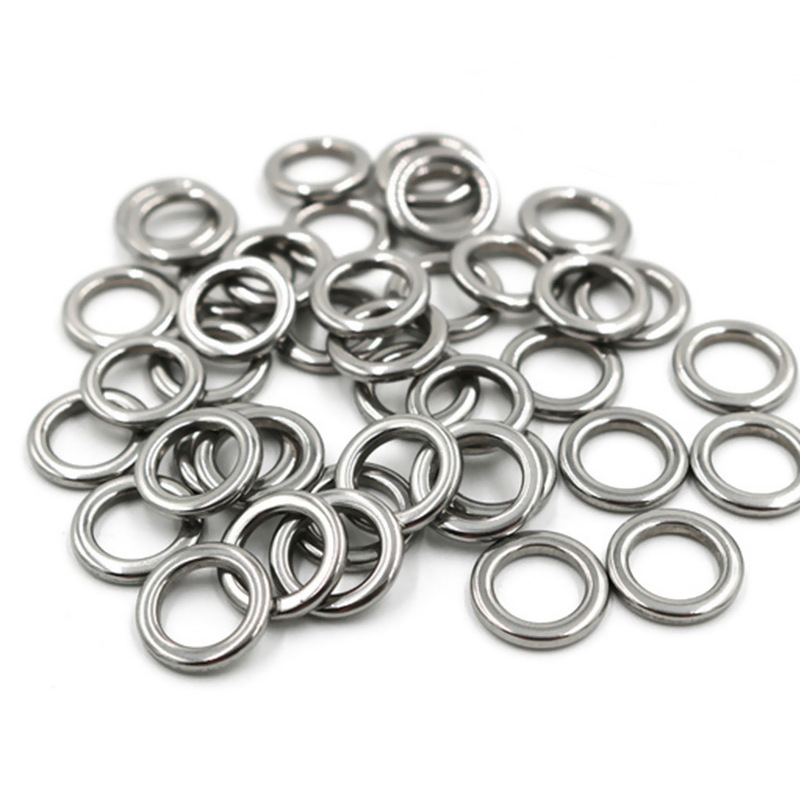 50 st 3mm 4mm 5mm 6mm 7mm fiskeringar i 304 stål, dragtillbehör, kraftig jiggring i metall