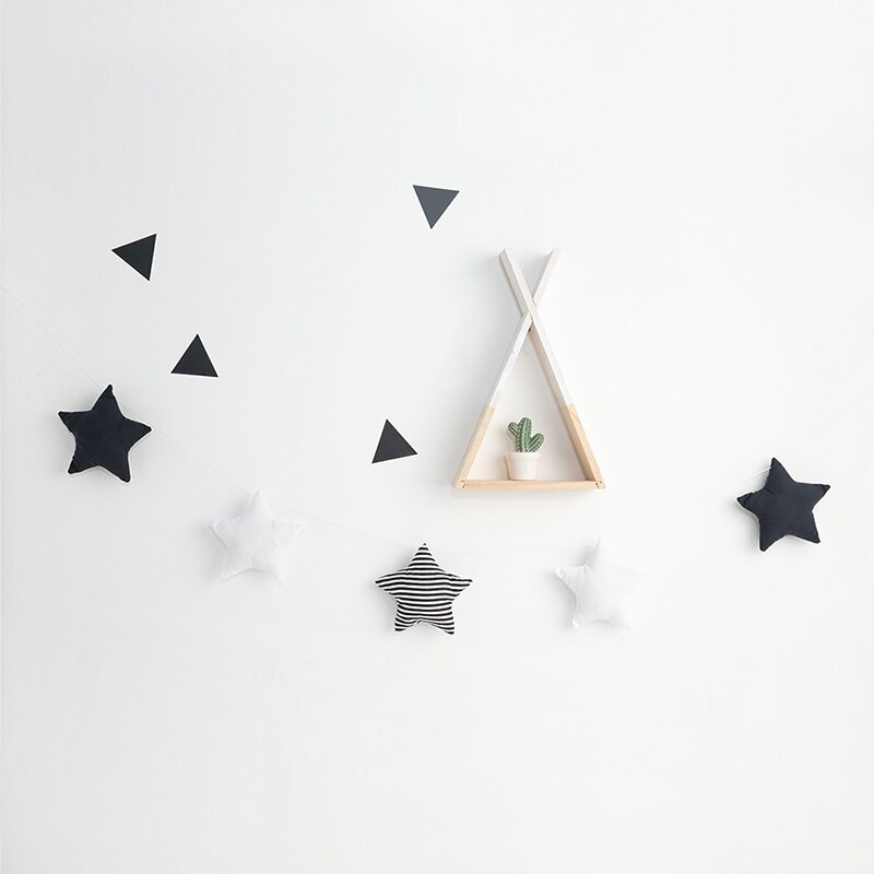 Guirnaldas de estrellas de vivero hechas a mano para niños, decoración de pared de habitación de Navidad para niños, accesorios de fotografía, decoraciones para habitación de bebé