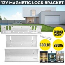 280Kg 600Lbs 12V Bracket Electric Magnetic Lock Mount Inward Door with Wooden Metal Door Access Control System