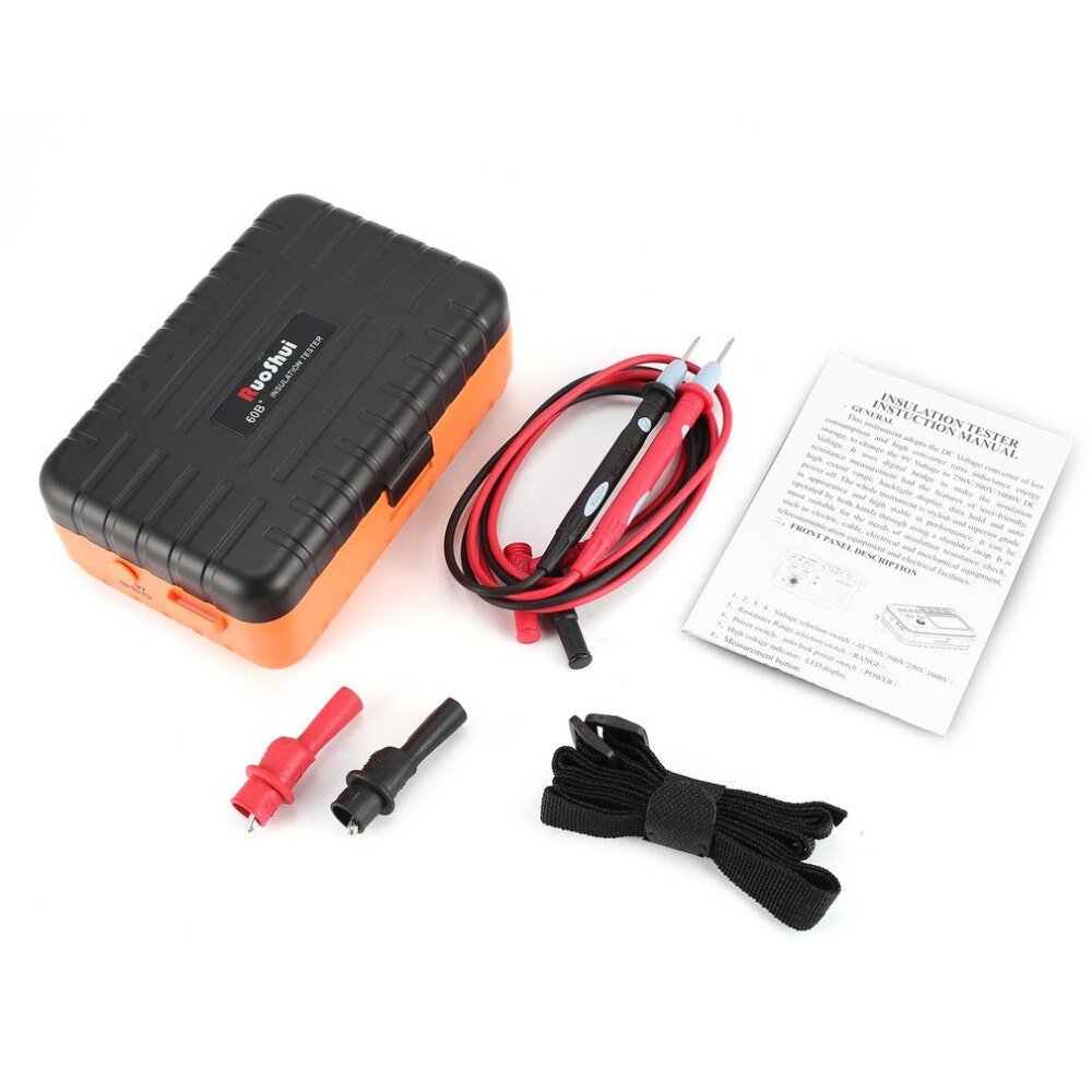 VICTOR VC60B+ Digital Insulation Resistance Tester 1000V Original Megger Insulation Tester DC/AC 0.1~2000m ohm