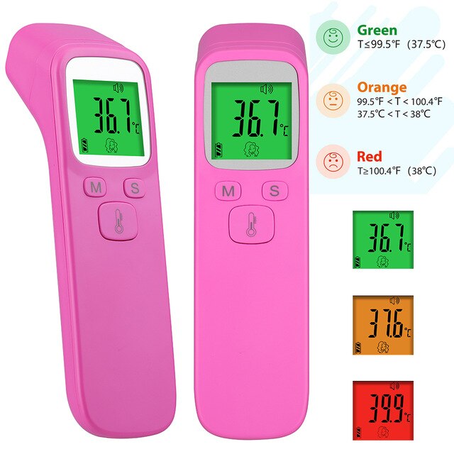 Fingertip Pulse Oximeter OLED Display Finger Clip Oximetro HRV SpO2 PR PI Respiratory Rate Sleep Monitor + Infrared Thermometer: Orange