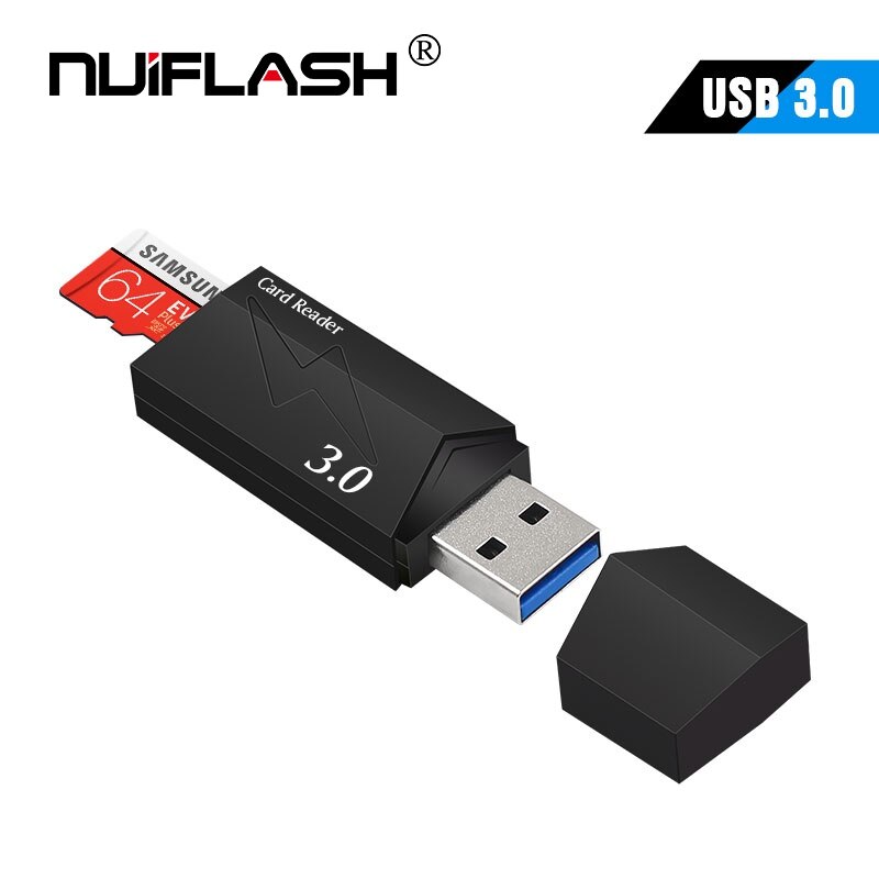 Cooler schwarzer usb 3.0 multi-smart-speicherkartenleser mini-kartenleser für microsd-karten an computer und laptop