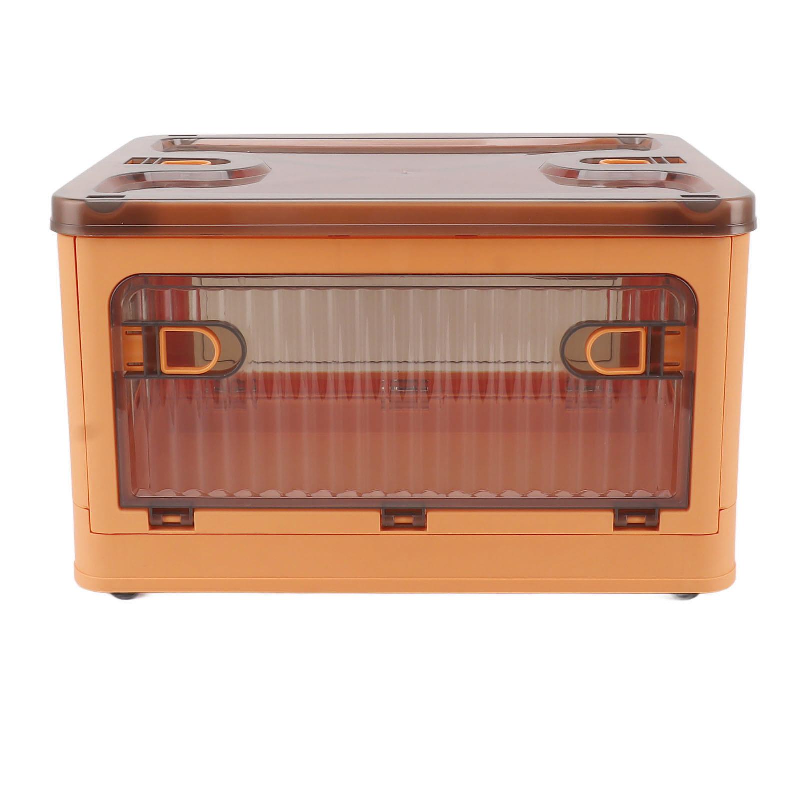 Foldable Stackable Plastic Storage Bin with Wheels & 5-Sided Access - Versatile Storage Solution for laundry Rooms