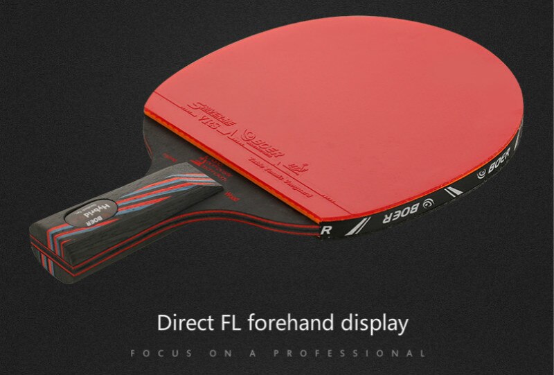 Boer-raqueta de tenis de mesa S6, pala de murciélago con mango largo/corto, pala de Ping Pong