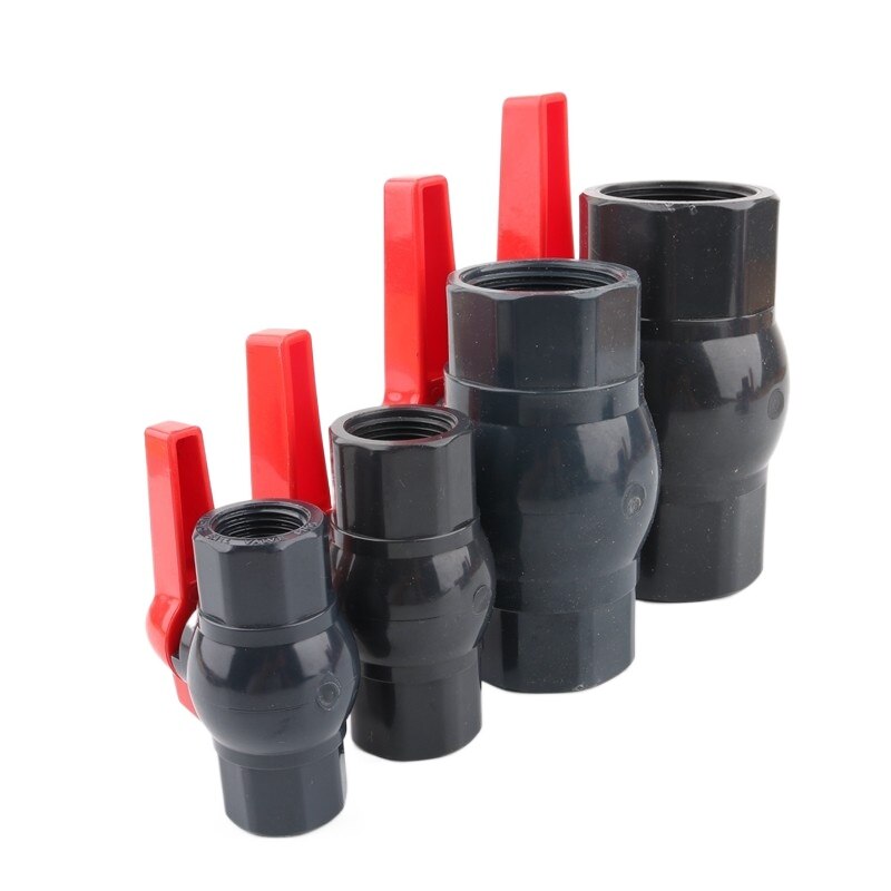 1pc PVC 1/2 3/4 1" Female Thread Ball Valve Water Pipe Control Vlave Garden Irrigation Aquarium Fish Tank Tube Valve