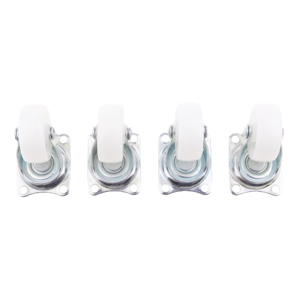 Ruedas giratorias para muebles, rodamientos de bolas de 40mm, color blanco, 4 unidades