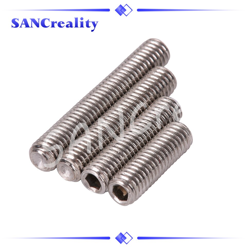 Hexagon Hex Socket Set Screw Flat Point Allen Head M3 Grub Screw Stainless Steel Headless Set Screw for 3D Printer