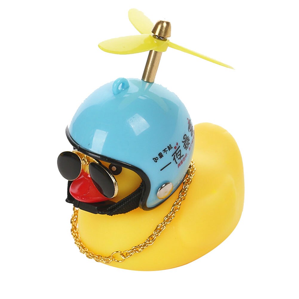 Kleine Gelbe Ente Auto Dekoration Windjacke Entlein mit Helm Auto Zubehör S66