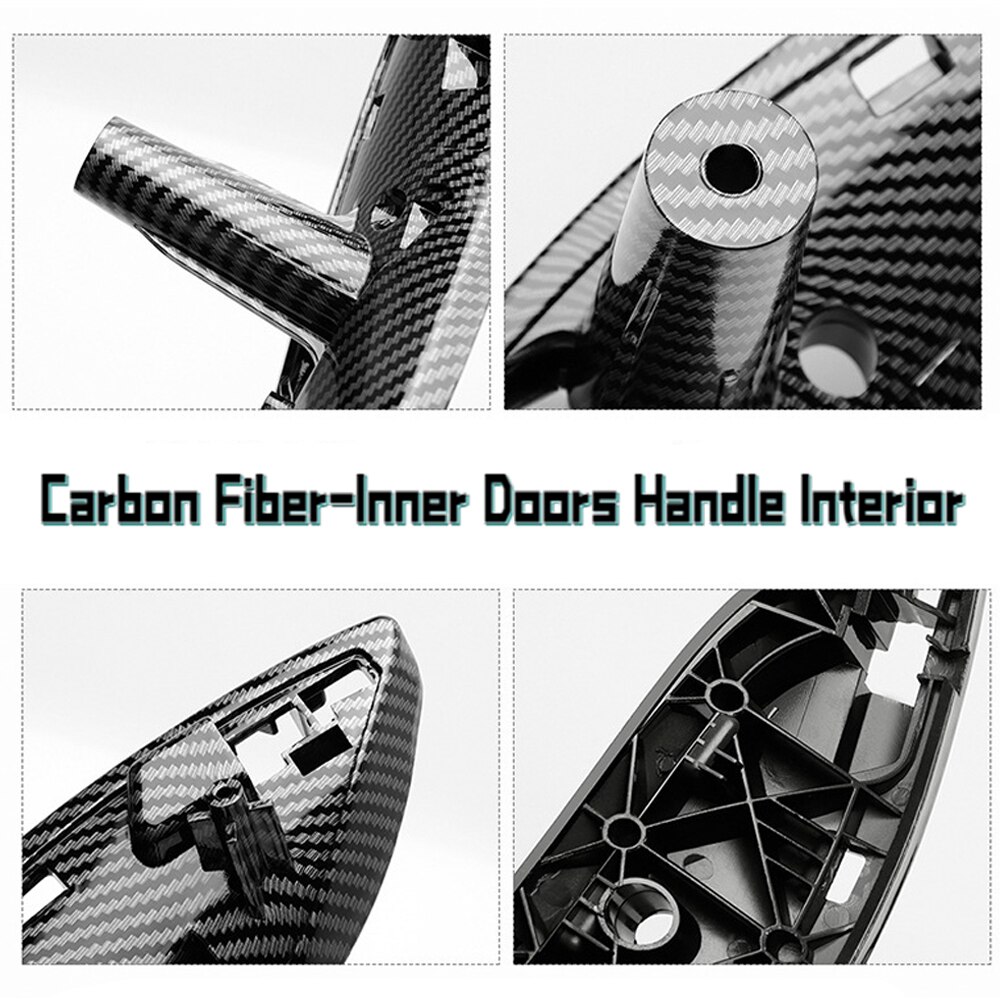Wewnętrzny uchwyt klamki samochodu osłona wykończeniowa robić naciągania dla BMW F30 F31 F32 F33 F34 F35 F36 F80 lewego prawego wewnętrzny płyta czarny beżowy z włókna węglowego