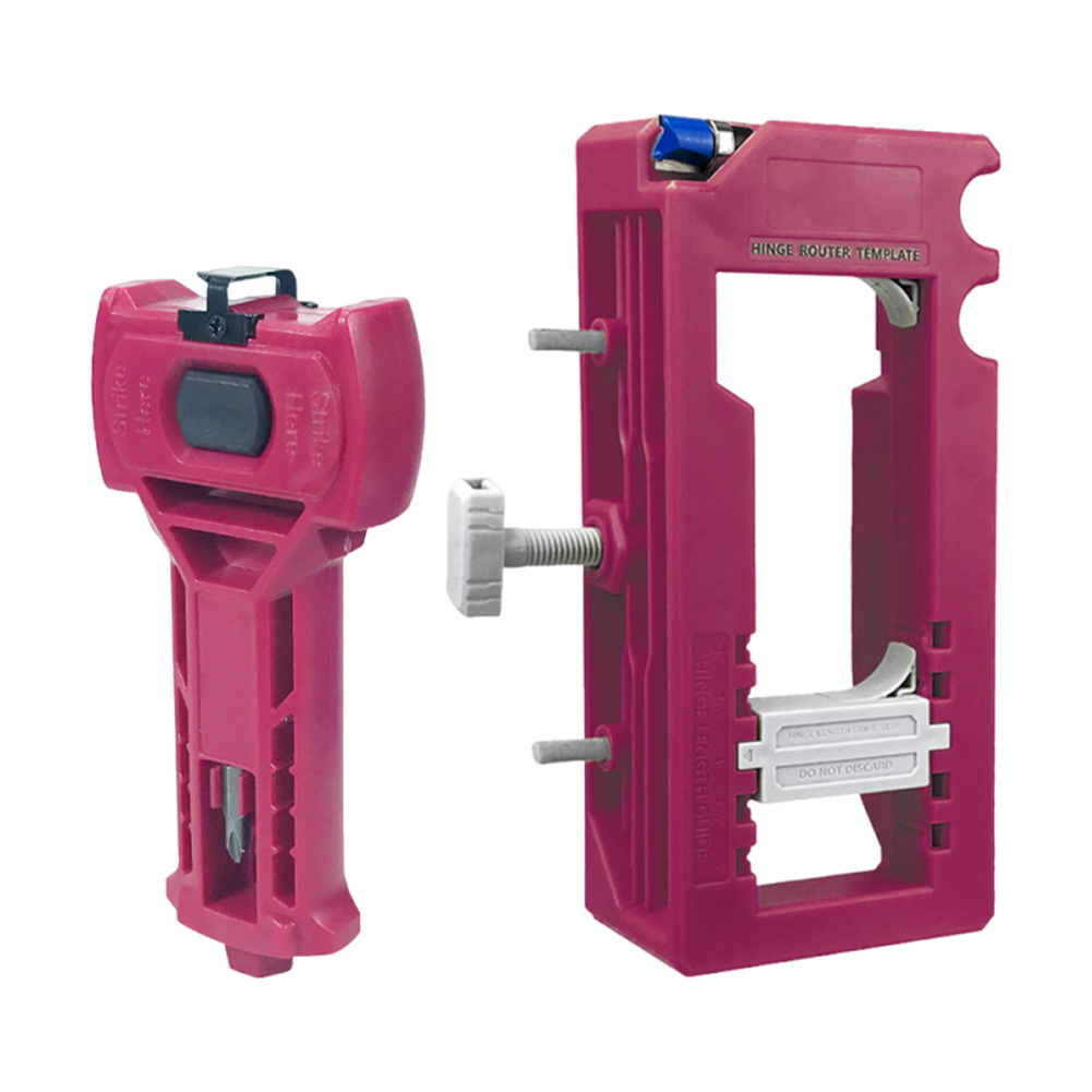Kit de instalación de bisagras de puerta y pestillo de puerta Kit de instalación de bisagras de puerta DIY/modelo de mortaja para cincel y puntuación precisas: Rojo, tono plata