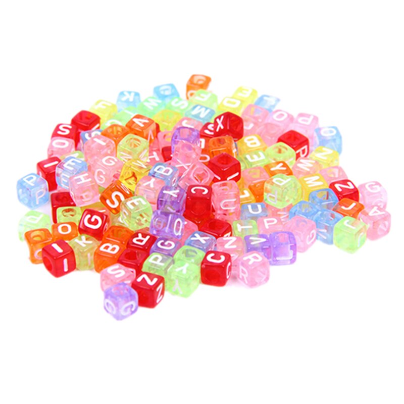 Mixed Letter Acrylic Beads Alphabet Loose Spacer Beads Jewelry Making Handmade Diy Bracelet Necklace Arts and Crafts for Kids: 100 pieces7