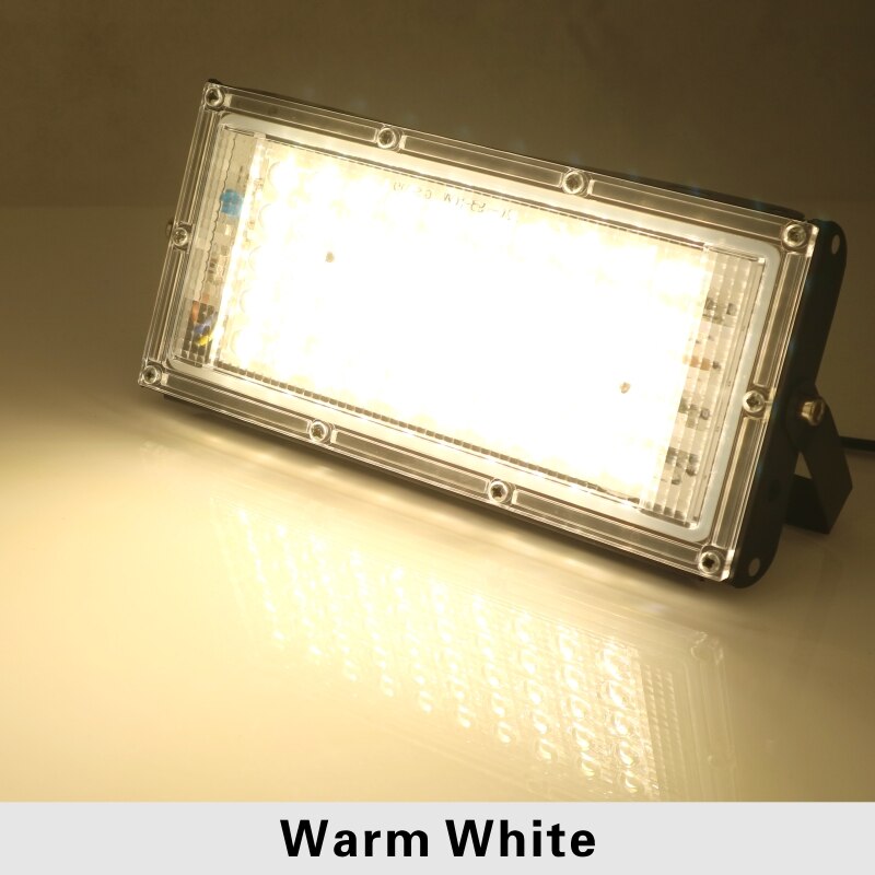 Led spotlight  ac220v utomhus strålkastare spotlight  ip65 vattentät 30w 50w 100w led gatlykta landskapsljus: Varm vit / 100w
