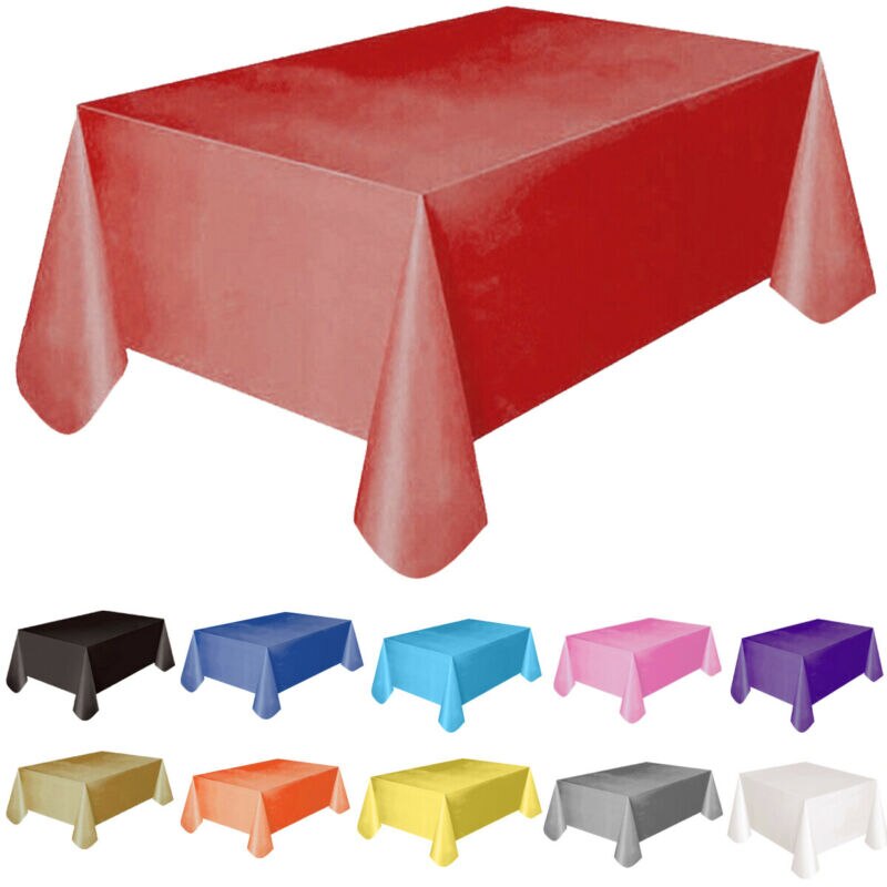 11 Color Solid Color Home Outdoor Wedding Hotel Party Banquet Tablecloth 137x183cm Rectangle Party Theme Plastic Table Cover