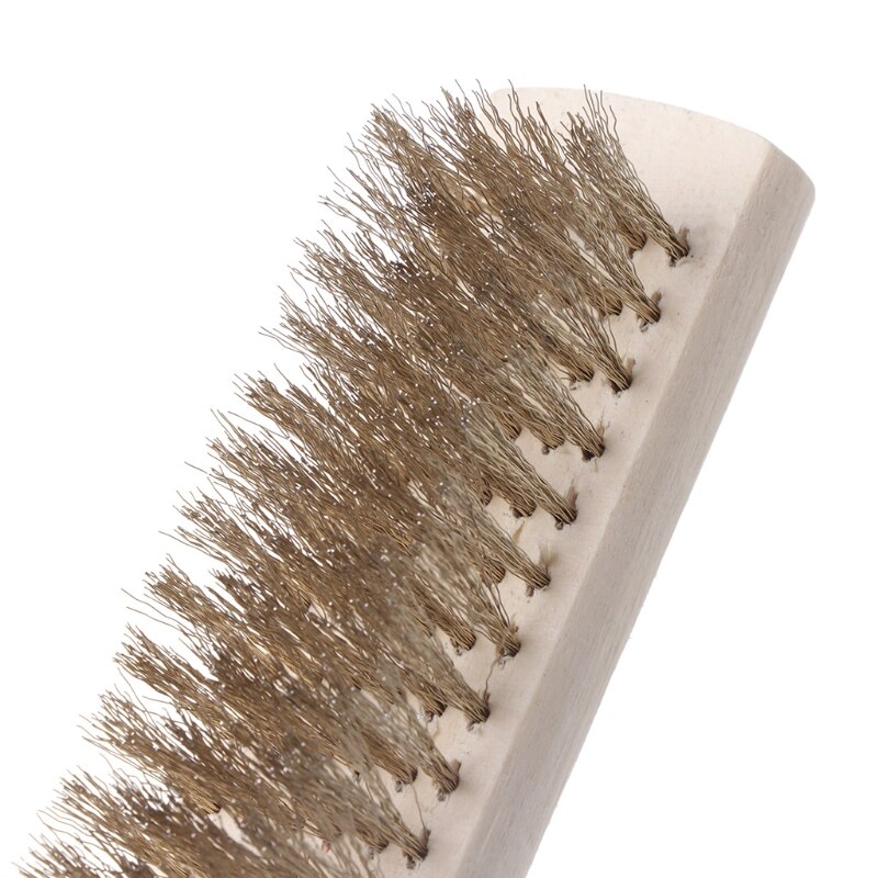 6Row Steel Copper Wire Wood Handle Scratch Brush For Polishing Grinding Cleaning