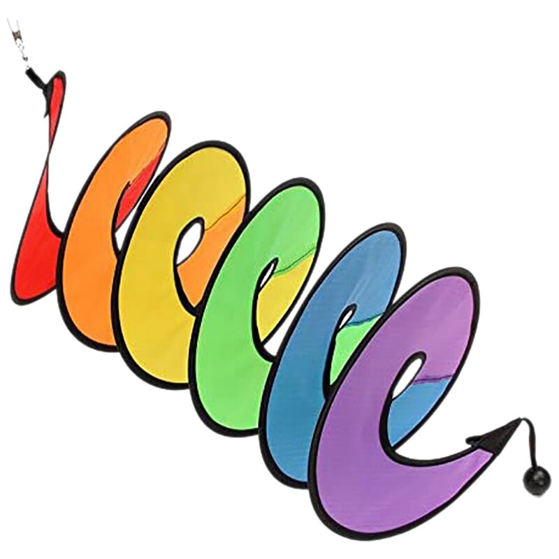 145cm tienda arcoíris Arco Iris espiral Curlie Tail Windmill colorido viento carpa giratoria decoración del jardín