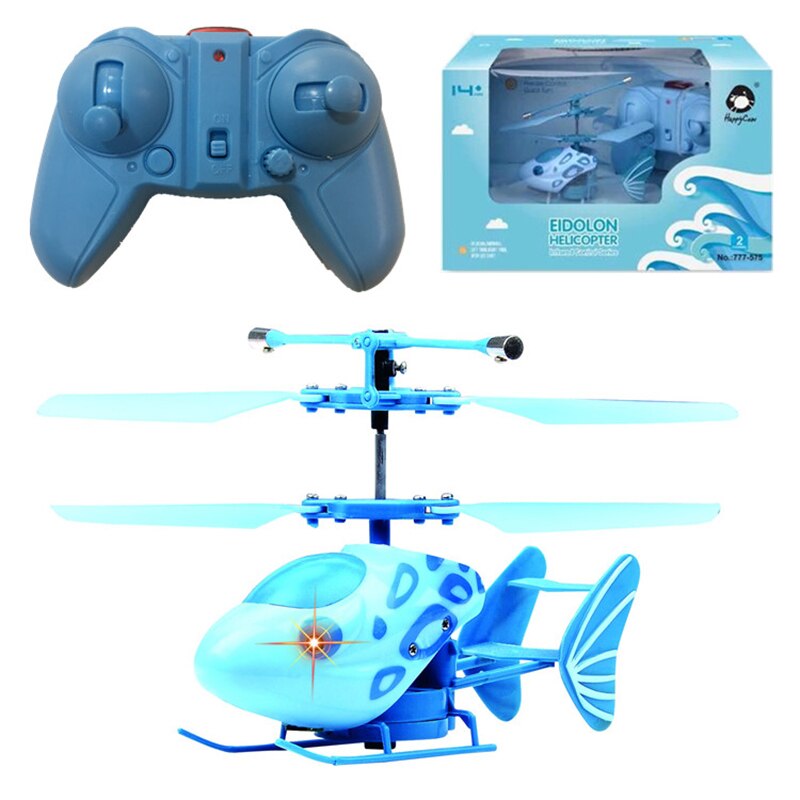 2.4G Remote Control Helicopter Two Way Remote Control Flying Fish With Gyroscope Light Model Aircraft For Kids Year: Type A  02