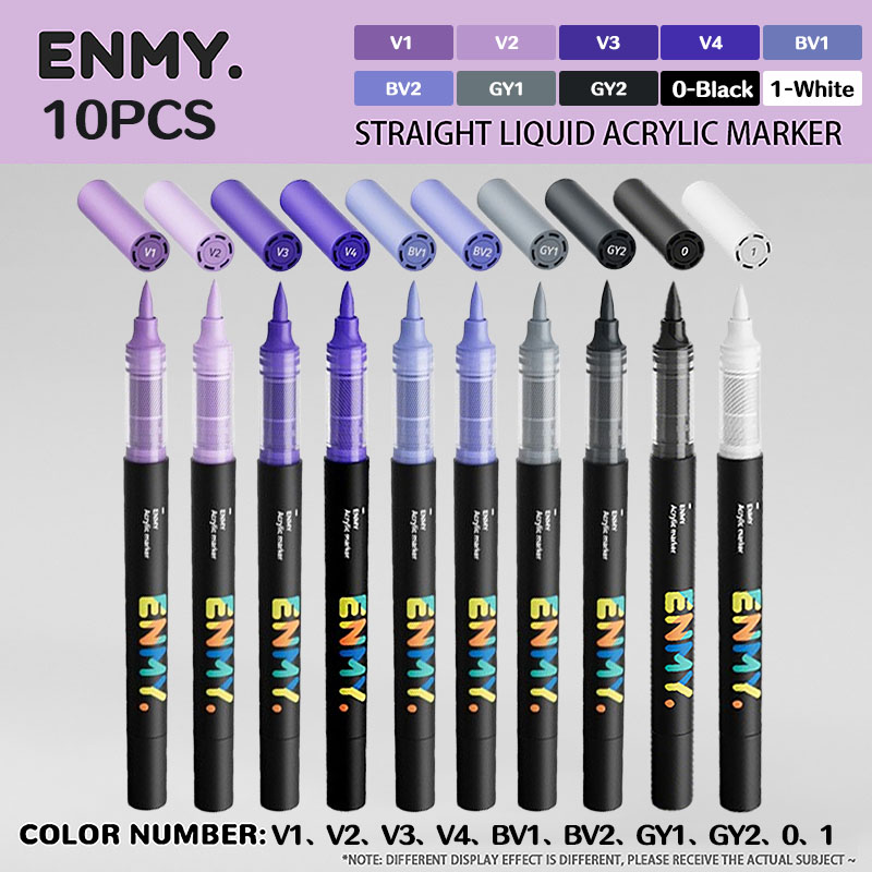 ENMY direct liquid soft-tip acrylic marker pen Large capacity student children's painting brush graffiti watercolor pen: army green
