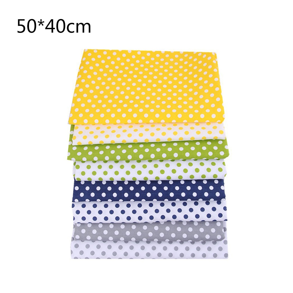 Handmade DIY Manual Circle Dot Pattern Cloth 8pcs DIY Cotton Fabrics Patchwork Group Plain Square Cotton Cloth 50*40cm