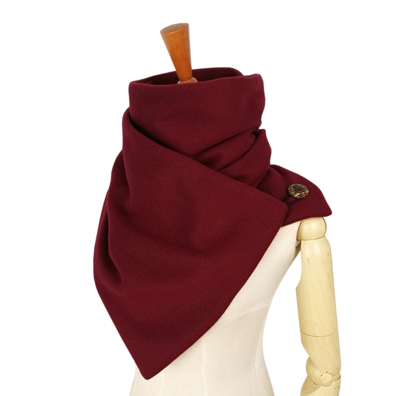 Hooded scarf Neck warmer Cowl scarf Women men Winter Scarves and hooded snoods loop button by Couverture echarpe: wine red