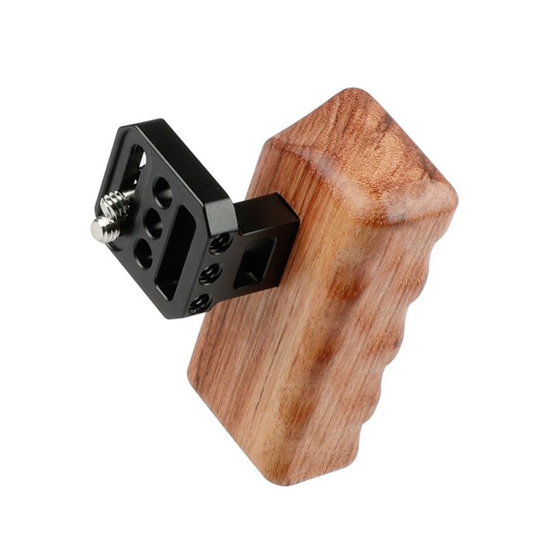 A sinistra di Legno della Maniglia Grip Mount Supporto per Panasonic GH DSLR Macchina Fotografica DV Video Cage Rig