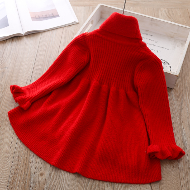 Baby Mädchen Pullover Kleid herbst winter Säuglings Kleinkind Neugeborenen Shirt für mädchen Kid prinzessin Strickwaren Weihnachts dicke Tops Kleider