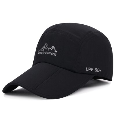 Mannen Vissen Cap Opvouwbare Unisex Baseball Cap UPF50 Lichtgewicht Mannen Baseball Hoed Outdoor Ultra-Dunne Waterdichte Hoed One Size: Black