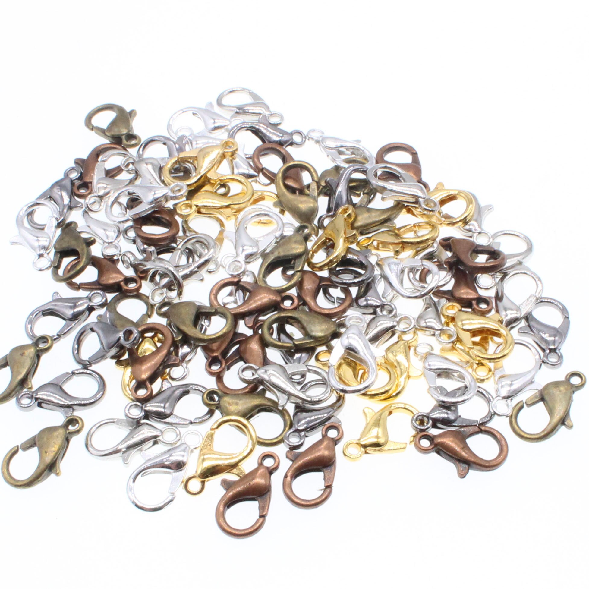Ganchos de broche de langosta de aleación para collar y pulsera, accesorios de joyería chapados en 9 colores, 10mm/12mm/14mm/16mm/18mm/21mm, DIY: 18 mm / YELLOW