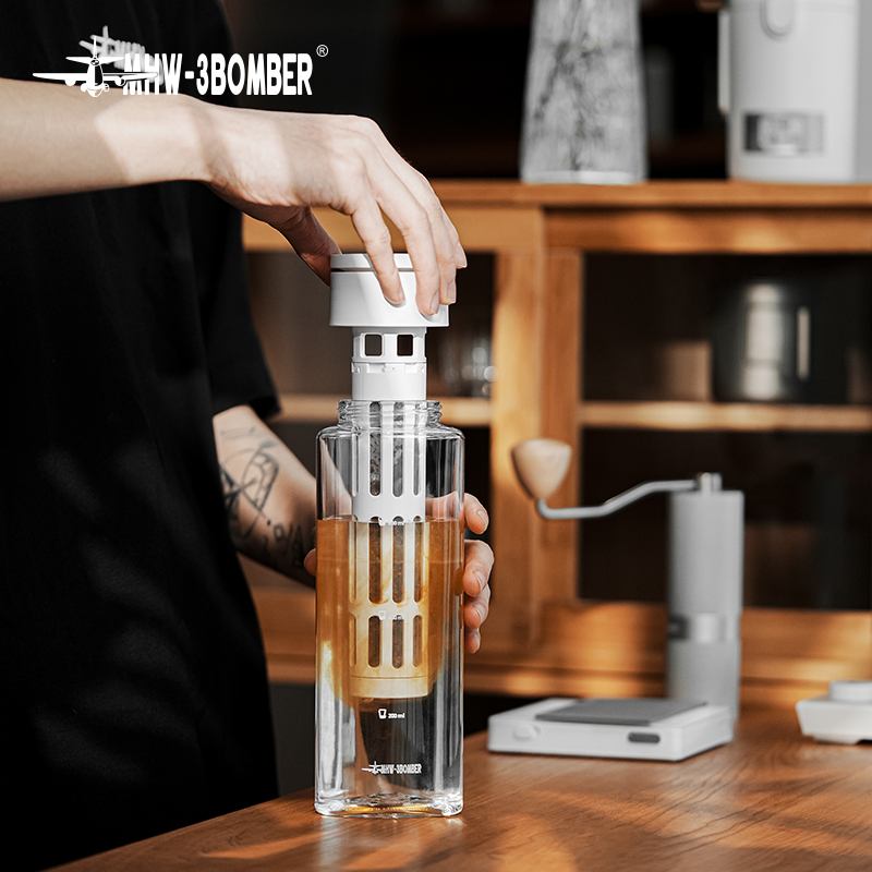 MHW-3BOMBER 600ML Cold Brew Koffiezetapparaat Afneembare Koffiepot met Mesh Filter Thuis Barista Tool Draagbare Camping Accessoires