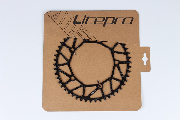 Litepro Bici Pieghevole 170 millimetri Guarnitura 130bcd Catena di Riciclaggio Della Bicicletta-anelli Manovella Set 50-58t: Black 50T chainring