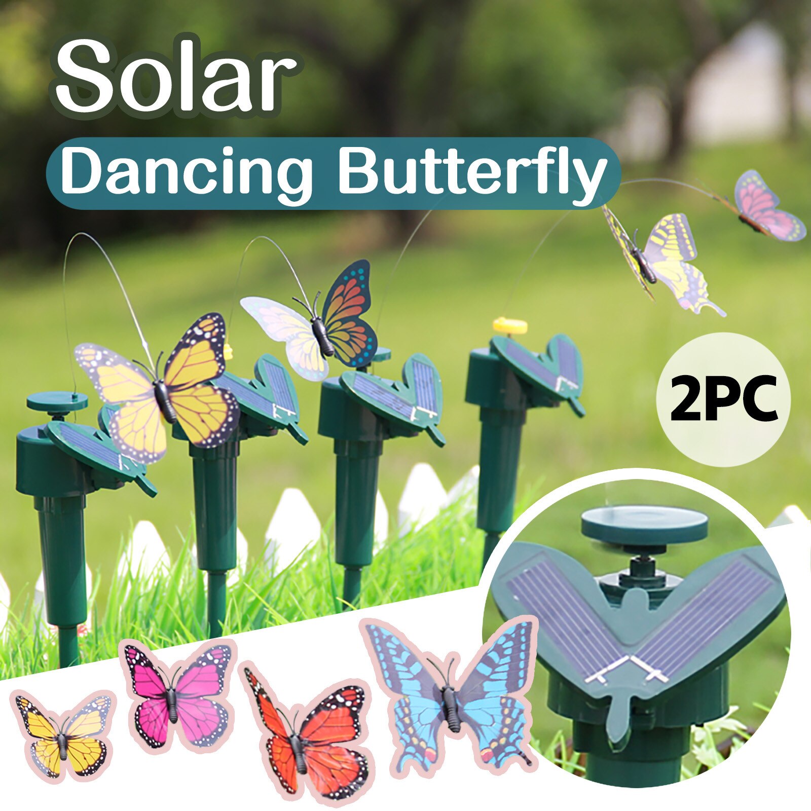 Garden Decor Solar Dancing Butterfly Solar/Battery Powered Butterfly Humming Butterfly Yard Outdoor Home Decoration Farmland