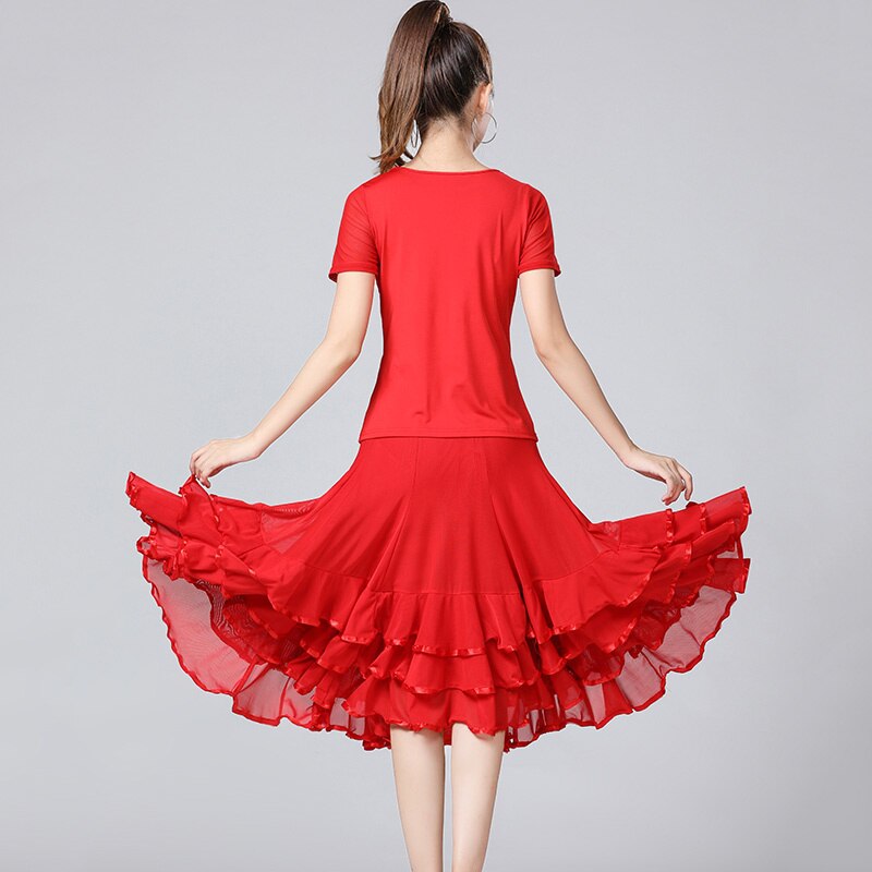 Lady Ballroom Dance Skirts Female Waltz Modern Dancing Skirts Tango Performance Costume National Standard Dance Skirts