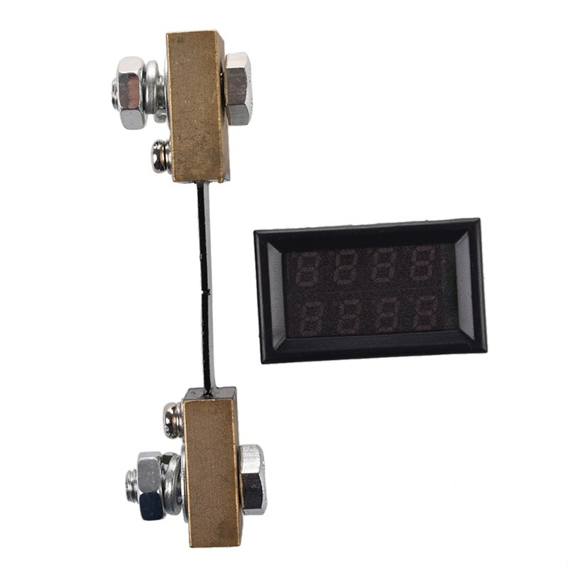 100V 100A DC Dual Digital Voltmeter Ammeter LED Amp Volt Meter 12V w/shunt Car