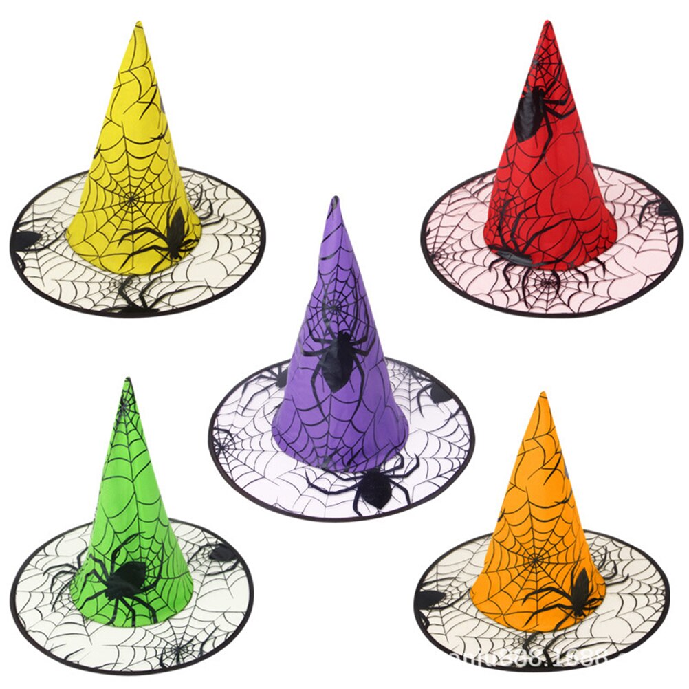 5 stk halloween edderkoppespind heksehat til halloween kostume cosplay edderkoppe hekse hatte maskerade fest cosplay kostume  #30: Default Title