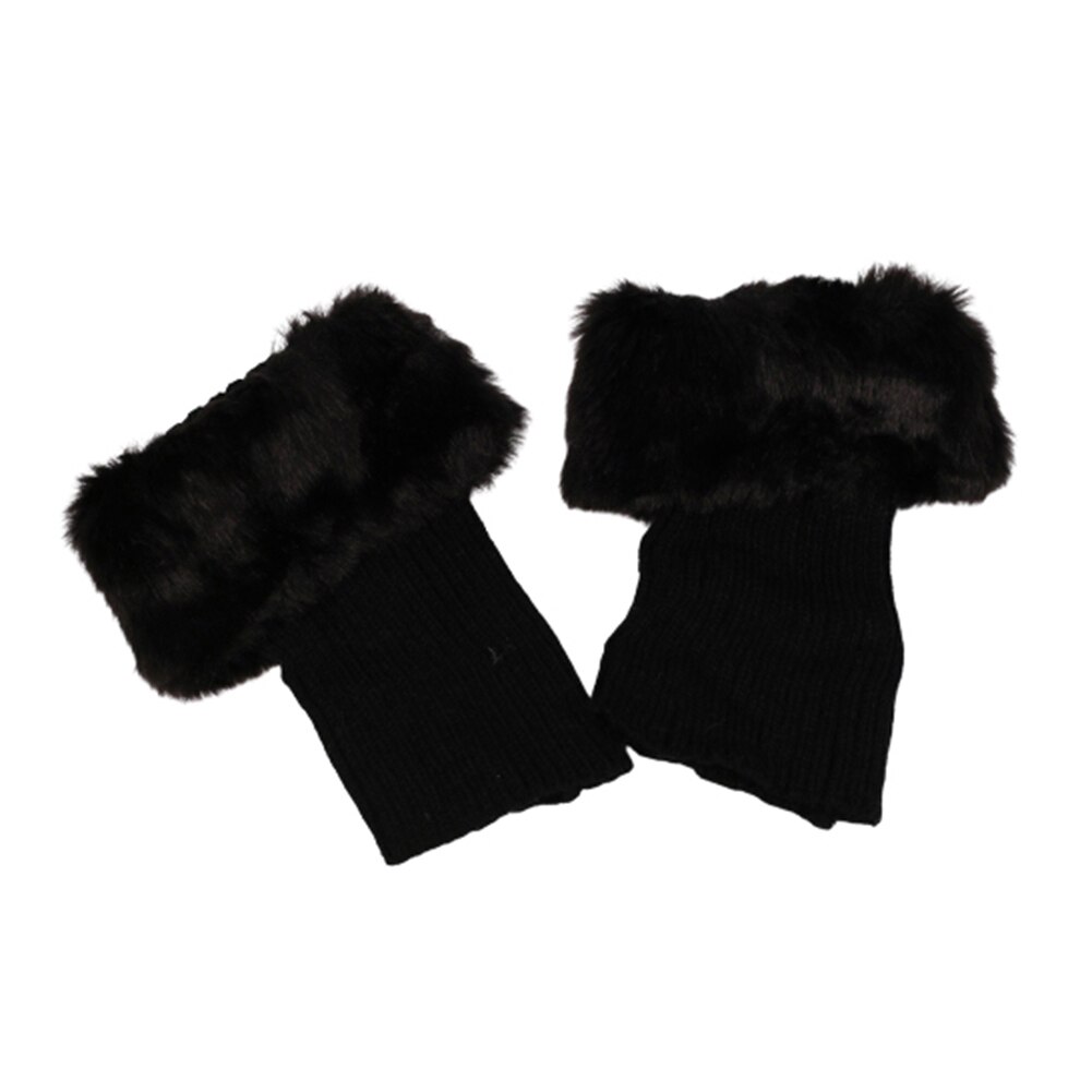 Bottes en dentelle chaussettes jambières pour femmes tricot bottes manchettes hiver bottes courtes couvre bottes plus chaudes guêtres: Black