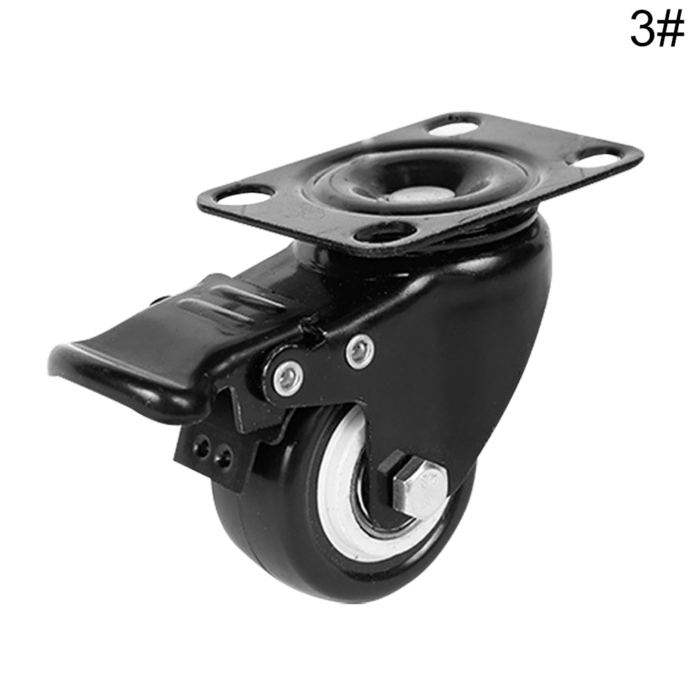 Roue universelle en caoutchouc souple de roulette de meubles de 1.5 pouces, roue unidirectionnelle muette, roue lourde de frein de pied pour le matériel de meubles de chariot de table: 3