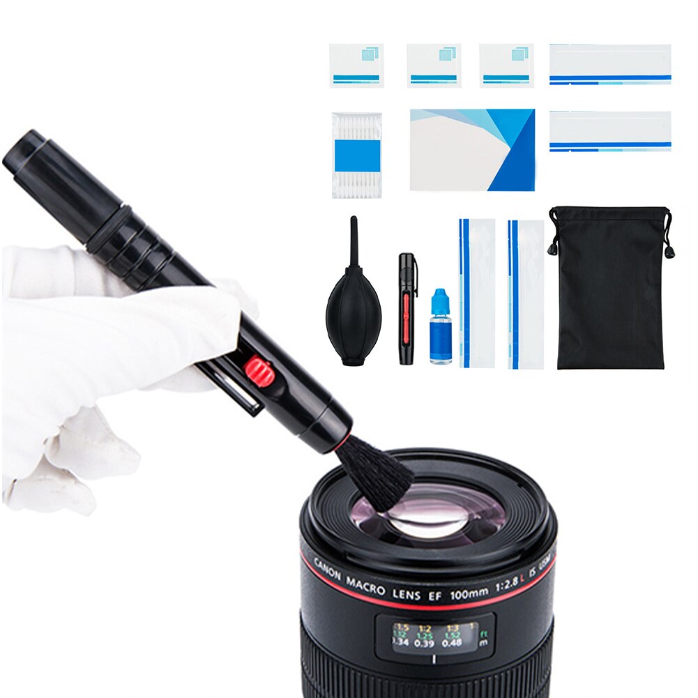 DSLR SLR Camera Cleaning Kit Multipurpose Screen 9 In 1 Universal Lens Sensor Care Cloth Brush Swabs Air Blower