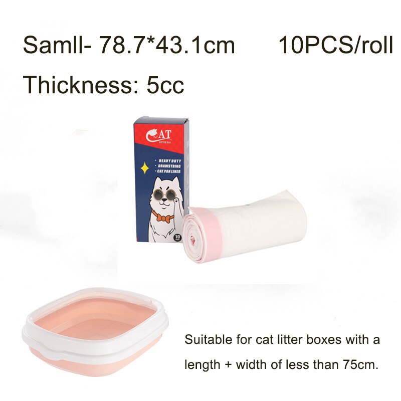 Cat Litter Bag Cat Thickened Rolling Litter Box Lined Garbage Plastic Bag for Cats Poop Toilet Cleaning Supplies Pet Grooming: Small Cat Litter Bag