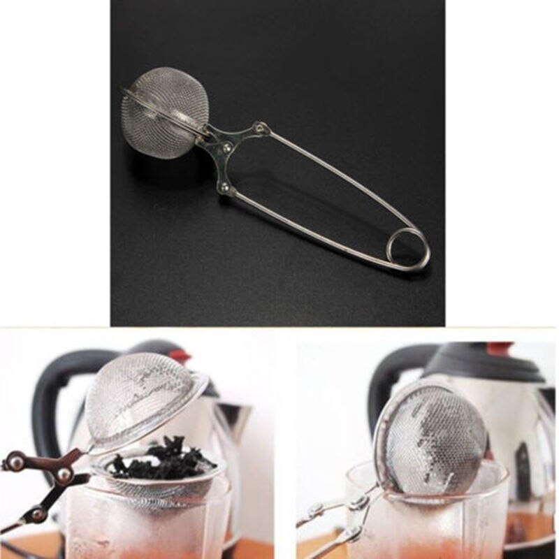 1 stk rustfritt stål te infuser sil filter mesh skje bærbar til matte teskje klem sil metall sil