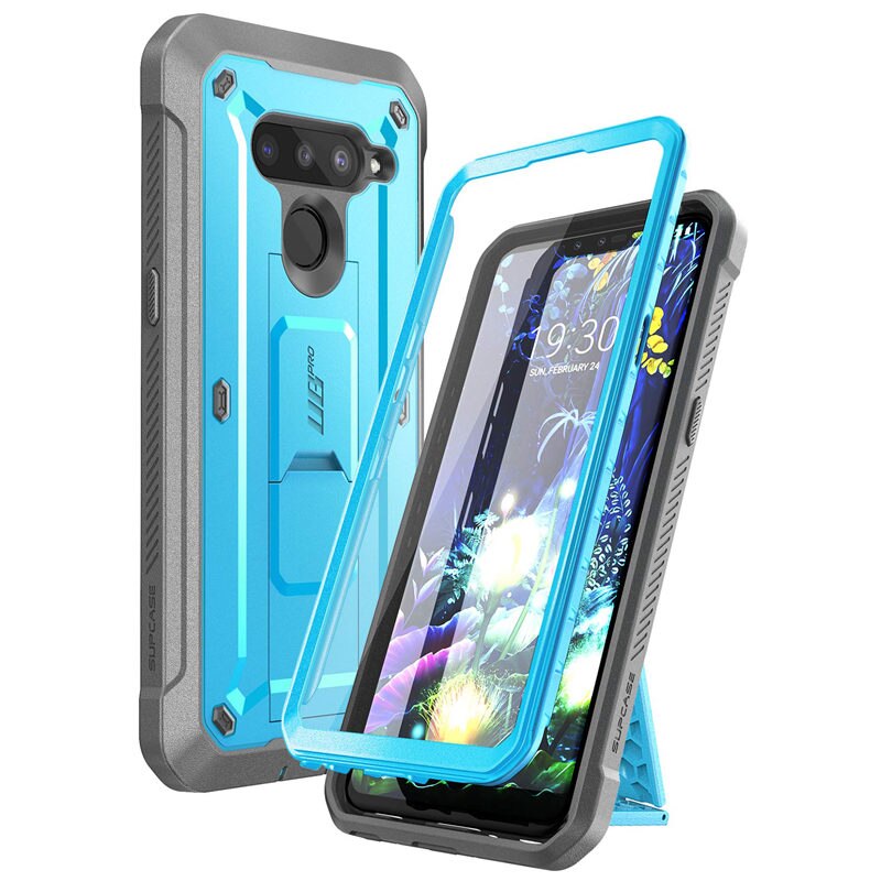 SUPCASE Lg V50/LG V50 ThinQ 5 グラムケース ub Pro のフルボディ頑丈なホルスターカバー内蔵スクリーンプロテクター: Blue