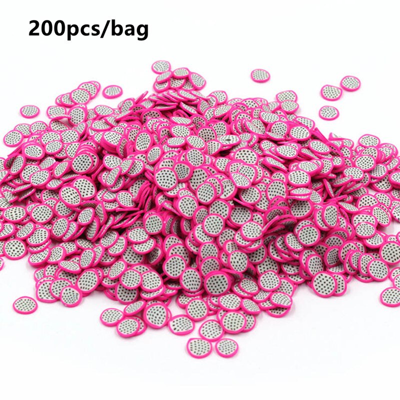 200Pcs Fruit Bead Charms for Slime Accessories Fluffy DIY Decoration Addition Slime Sand Toys Filler Glitter Clear Set