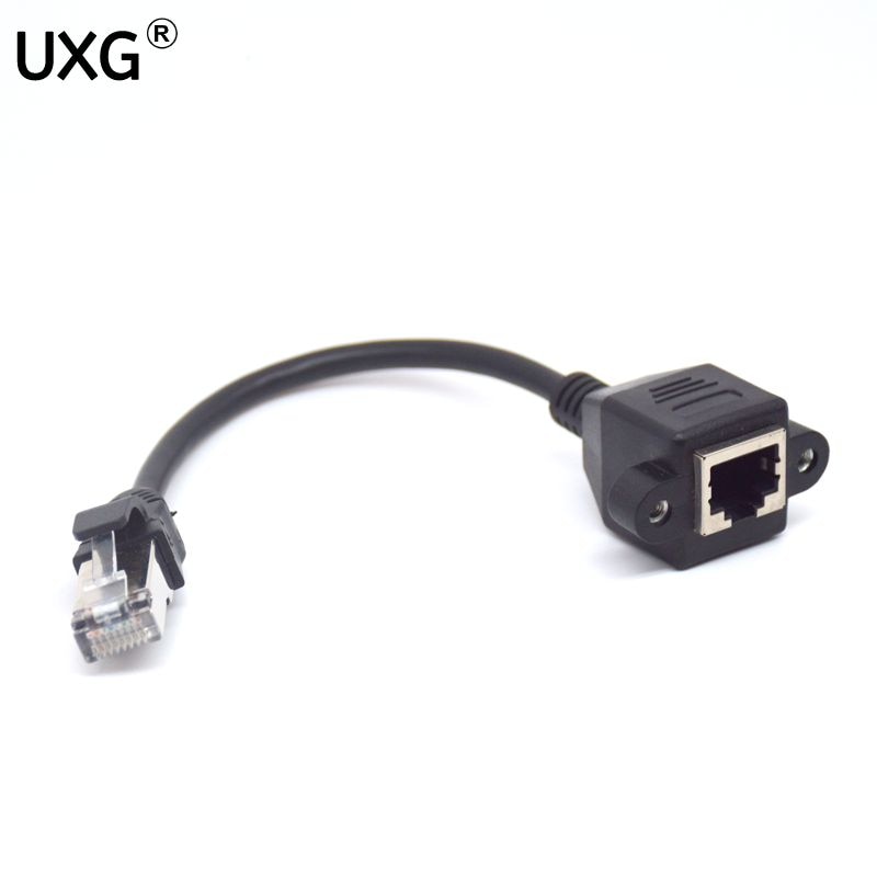 15cm rj45 lyhyt kaapeli uros-naaras ruuvi paneelin kiinnitys ethernet lan verkkojatkokaapeli  rj45 naaras uros kaapeli 30cm/60cm