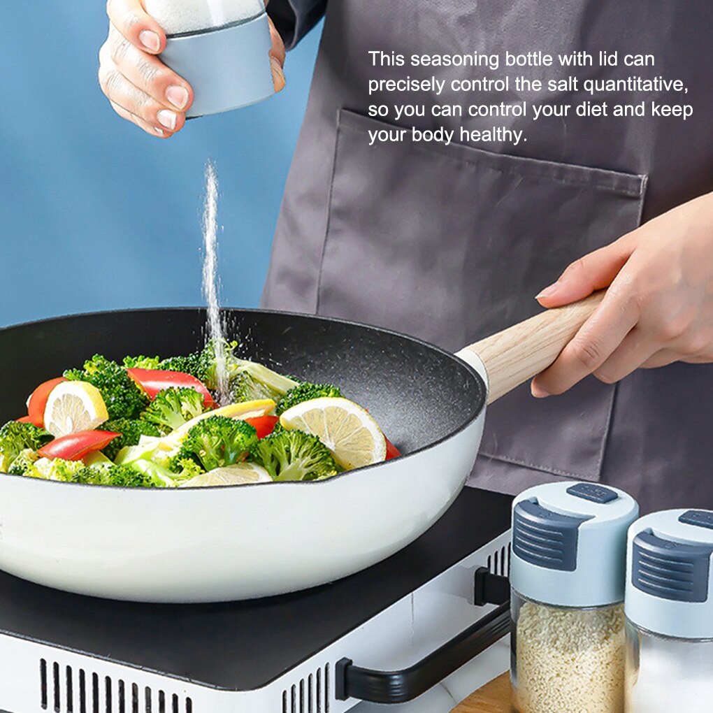 Push-Type Salt Shaker Spice Jars With Lid Sealed Moisture-Proof Condiment Jar Glass Bottle Kitchen Accessories Cooking Tools