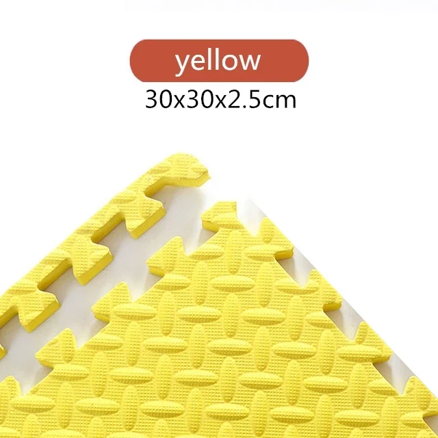Tapis de sol en mousse pour enfants, 2.5cm d'épaisseur, couture pour enfants, ramper, escalade, maison, chambre à coucher, salon, Tatami: 8pcs with 8edge / YELLOW