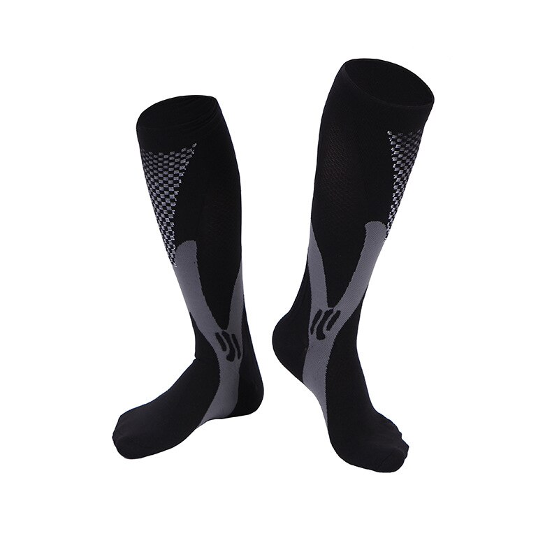 1 paio di calze da calcio a compressione calze da calcio da ciclismo per uomo e donna sport all&#39;aria aperta proteggi la calza al polpaccio: Black / L/XL