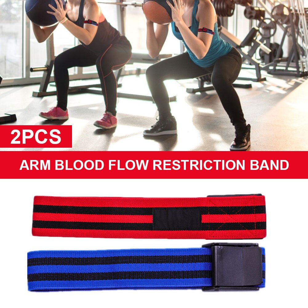 2Pcs Blood Flow Occlusion Restriction Exercise Training Resistanc Band Belt Plastic elasticity Exercise training resistance band