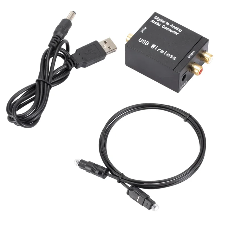 Audio-omzetter coaxiaal optisch vezel toslink digitaal naar jack 3.5mm analoog voor rca spdif digitale audio-decoder stereo-versterker: Default Title