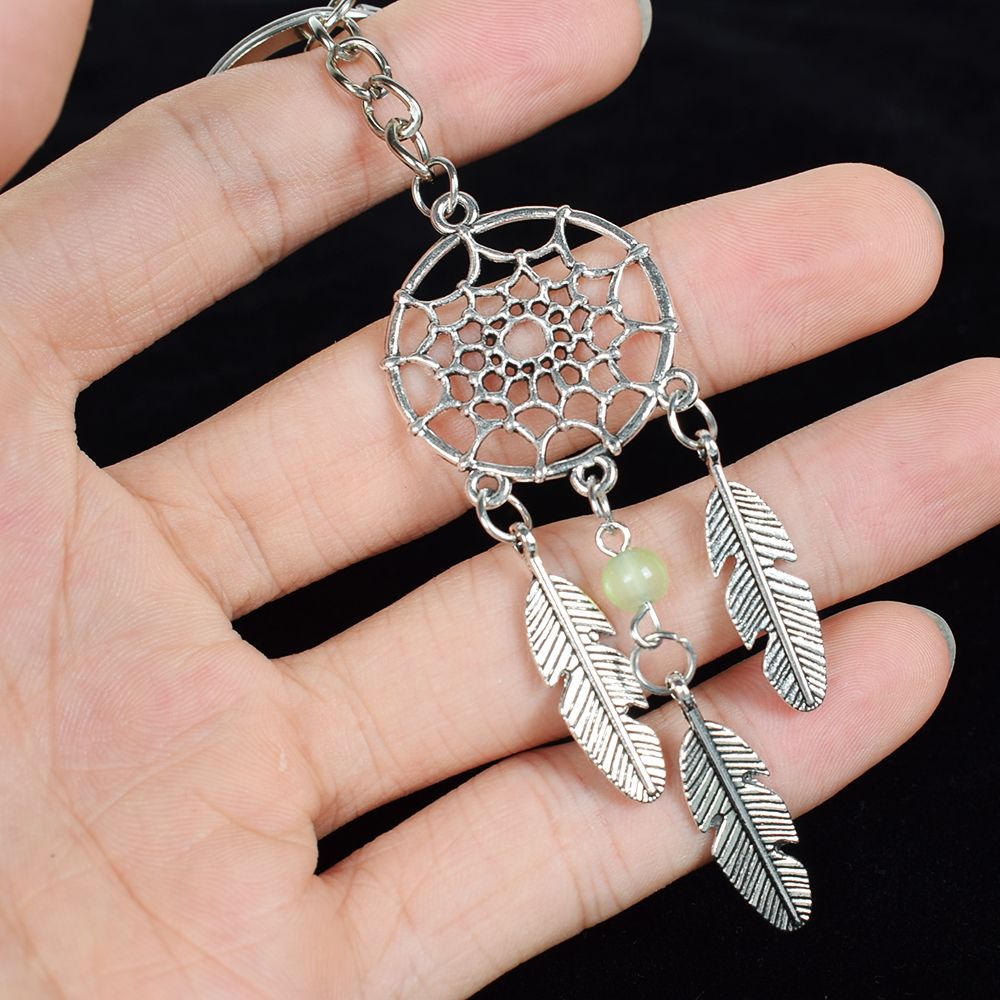 Dromenvanger kraal bedel hanger sleutelhanger sleutelhanger met veer auto decoratie handtas auto accessoires sleutelhanger