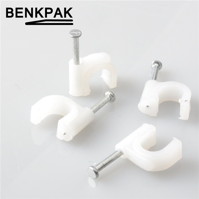 6mm 10mm Auto Fixing Clip Fastener Wire U-shape Fixing Clip Steel Nail Line Card Plastic PE+High Carbon Steel Nails