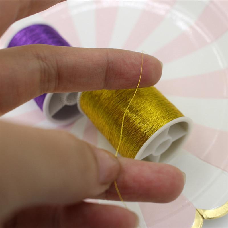 Metallic Embroidery Thread DIY Portable Household Manual Sewing Thread Set Gold Thread Cross Stitch (Multicolor)