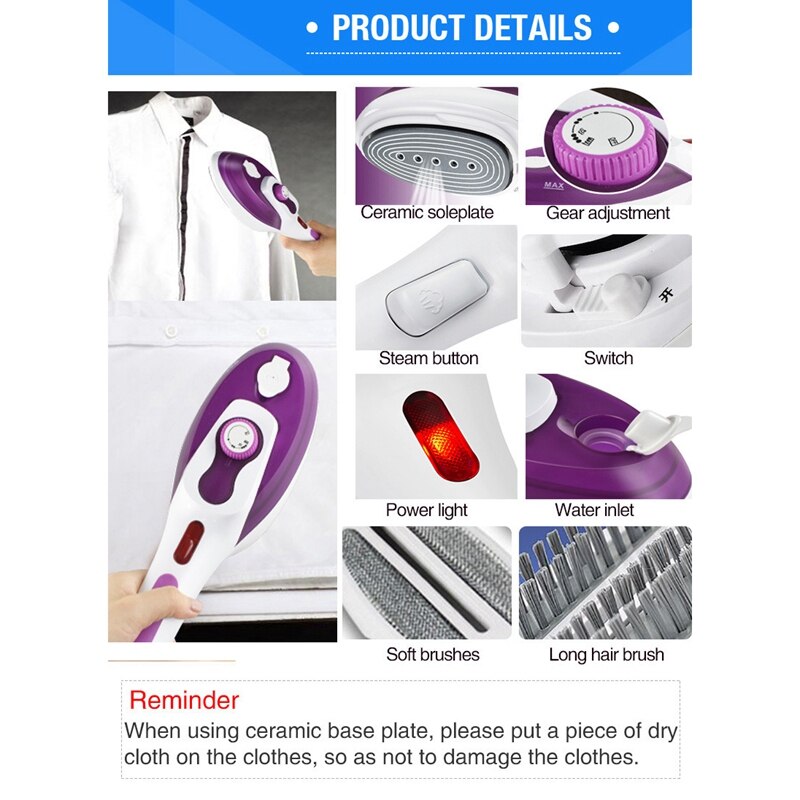 Plancha de vapor portátil para ropa, plancha eléctrica para colgar ropa